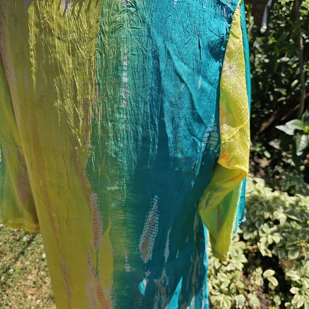 Soft Surroundings Sparkling Silk Santiago Caftan Style Lounge Ware - Picture 8 of 9